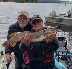 Muskellunge, a large fish caught while fishing in Saranac Lake
