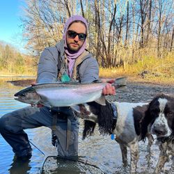 A coho salmon caught while fishing in Pittsburgh