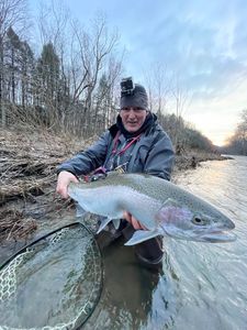 Photograph of a 29-inch rainbow trout caught in PA