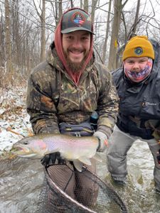 Angler with rainbow trout catch in Pittsburgh