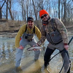 A rainbow trout caught while fishing in Pittsburgh