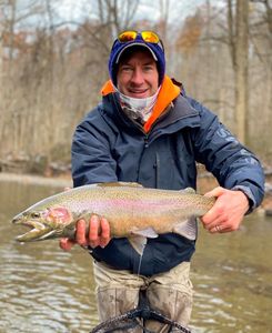 Rainbow trout caught while fishing in Pittsburgh