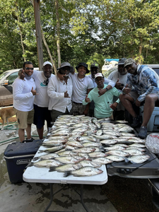 Group of people fishing in the Mississippi River
