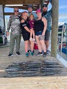 Family fishing for Spanish mackerel! Reef fishing!
