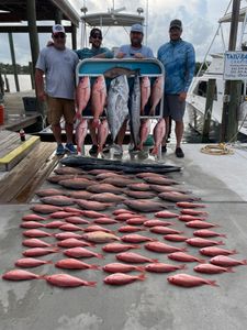 6 african pompano and king mackerel fish caught in panama city beach