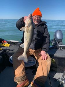 Angler holding a large fish caught in MI