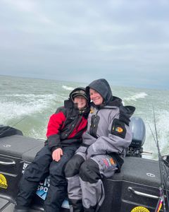 Two people fishing in Michigan
