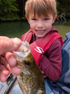 A person fishing in Foxburg
