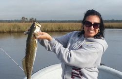 Fishing in Crawfordville, a 15-inch catch