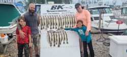 Group of 4 people enjoying fishing trip in OH