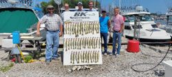 6 people enjoying a day of fishing at the lakeside in Marblehead