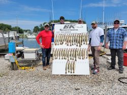 5 people on a successful fishing trip in OH