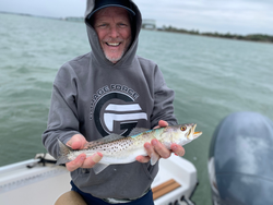 A single spotted weakfish measuring 18 inches caught in Pensacola