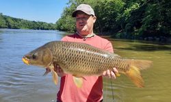 A large common carp caught while fishing in WV