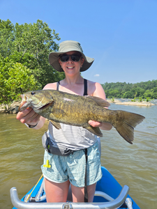 Huge 26-inch Smallmouth Bass reeled in during a partly cloudy day!