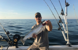One person fishing in Erie