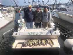 Three people fishing in Erie