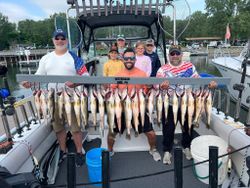 Four large fish caught in Erie, Ohio during fishing trip