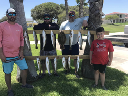 Corpus Christi fishing trip with 10 spotted weakfish, southern flounder, and bluefish