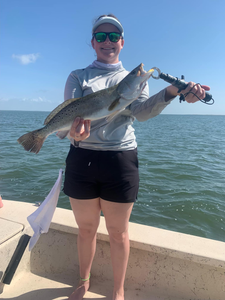 Spotted weakfish, 21 inches, fishing in TX
