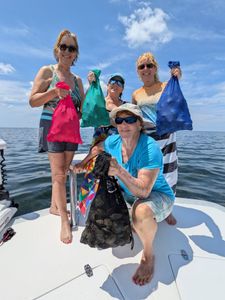 Two Southern Flounder fish caught on a fishing tour in FL