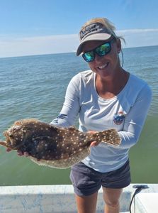 A summer flounder being caught in Citrus County
