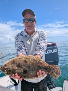 Summer flounder caught while fishing on the coast of Florida