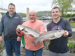 Two big fish caught on a cruises and fishing trip in NY