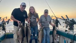 Four rainbow trout caught fishing in Mexico