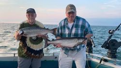 Two rainbow trout caught while fishing in New York