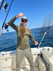 Nice California Flounder using deep sea jigging techniques off Sea Isle City!