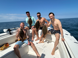 Blasted today with multiple flounder using deep sea jigging and trolling techniques!