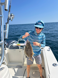 Nice summer flounder using deep sea techniques off Sea Isle City.
