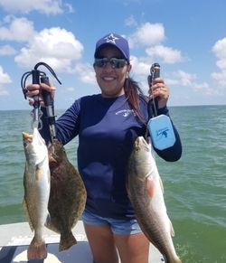 A person fishing in Texas caught 3 fish.
