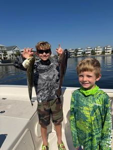 Two northern snakehead fish, 18 inches long, caught in Carrabelle