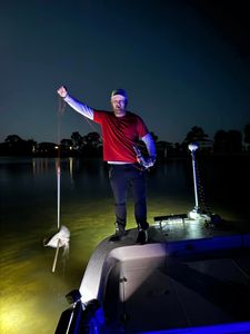 A person fishing in FL, one 16-inch fish caught