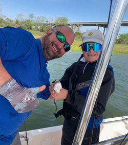 Angler enjoys a fishing tour in Charleston