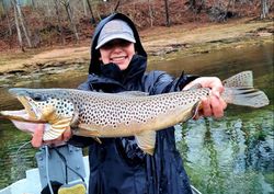 Jen with her biggest brown to date!