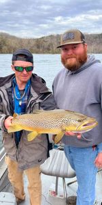 Angler holding a beautiful brook trout caught in AR