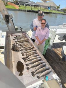 Two Southern Flounder fish caught in Slidell