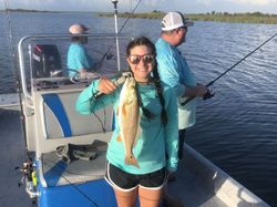 Angler with one fishing rod posing in Port Aransas