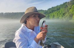 A person fishing in Cotter