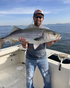 Striped bass caught while fishing in Highlands