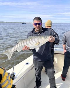 Striped bass caught while fishing in Highlands