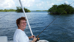 Angler holding fishing rod in FL