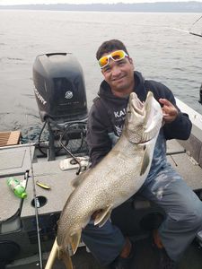 One angler fishing on the Knife River