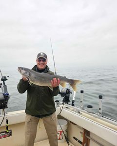 Angler with one fish in MN lake