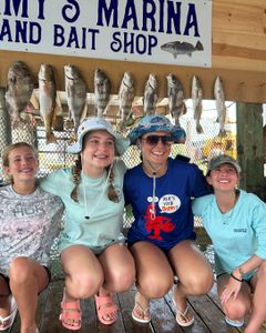 9 sea bass, black drum, and redfish caught on a fishing trip in TX