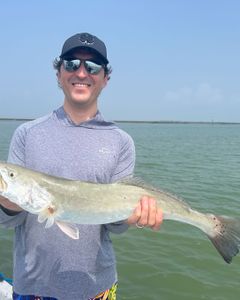 A lone angler's catch in the waters of Port Isabel
