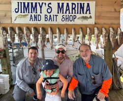 15 black drum fish caught in Port Isabel, Texas